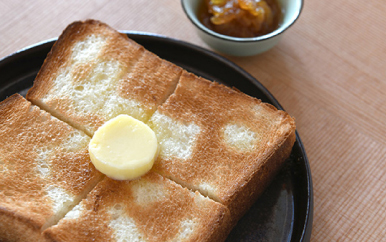 toast with homemade butter